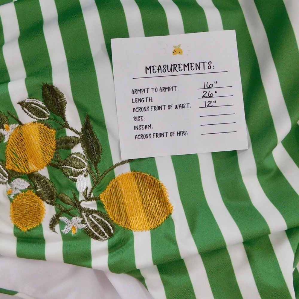 Anthropologie Green and White Striped Ruffle One-Piece Swim - Picture 12 of 13